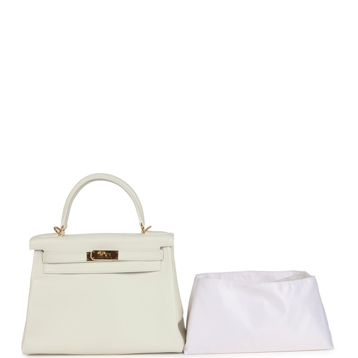 Hermes Kelly Retourne 28 White Evercolor GHW — изображение 8