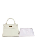 Hermes Kelly Retourne 28 White Evercolor GHW