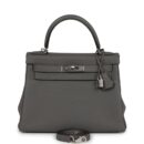 Hermes Kelly Retourne 28 Gris Meyer Clemence PHW