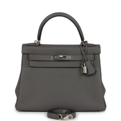 Hermes Kelly Retourne 28 Gris Meyer Clemence PHW
