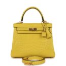 Hermes Kelly Retourne 25 Mimosa Matte Alligator GHW