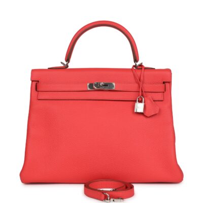 Hermes Retourne Kelly 35 Rose Jaipur Clemence PHW