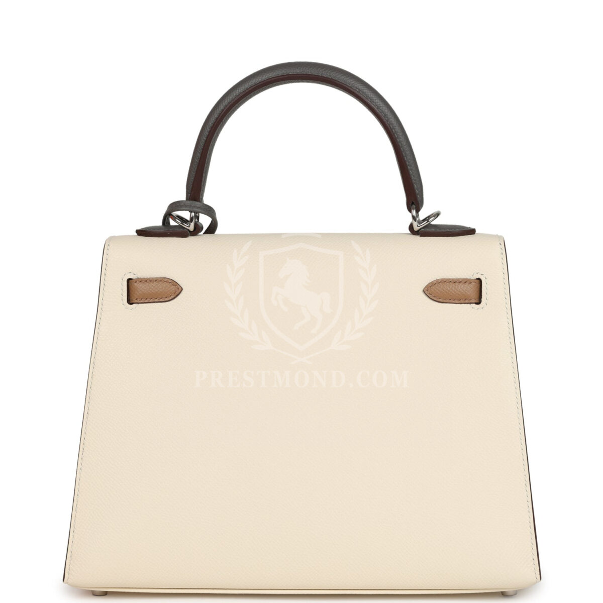 Hermes Kelly Sellier 25 Tri-Color Nata, Gris Meyer and Chai Epsom PHW — изображение 4