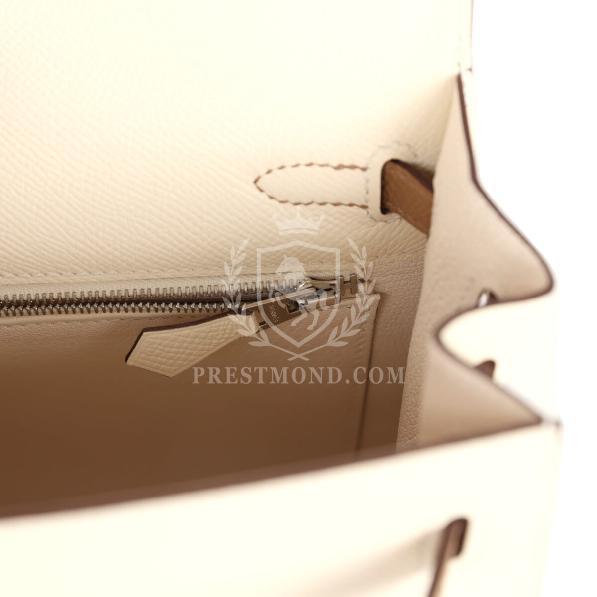 Hermes Kelly Sellier 25 Tri-Color Nata, Gris Meyer and Chai Epsom PHW — изображение 9
