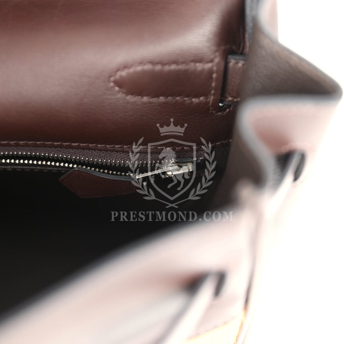 Vintage Hermes Kelly Retourne 35 Ebene Evercalf and Blond Troika PHW — изображение 9
