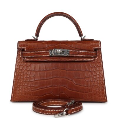 Hermes Kelly Sellier 20 Fauve Matte Alligator Barenia PHW