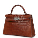 Hermes Kelly Sellier 20 Fauve Matte Alligator Barenia PHW