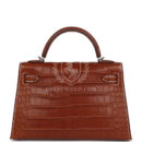 Hermes Kelly Sellier 20 Fauve Matte Alligator Barenia PHW