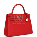 Hermes Kelly Sellier 28 Rouge De Coeur Epsom GHW