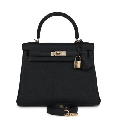 Hermes Kelly Retourne 25 Black Togo PBHW