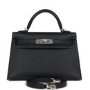 Hermes Kelly Sellier 20 Black Epsom PHW