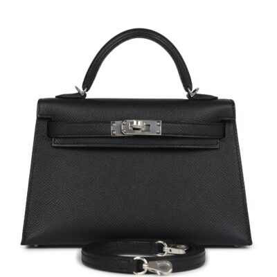 Hermes Kelly Sellier 20 Black Epsom PHW