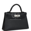 Hermes Kelly Sellier 20 Black Epsom PHW