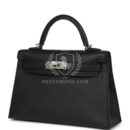 Hermes Kelly Sellier 20 Black Epsom PHW