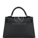 Hermes Kelly Sellier 20 Black Epsom PHW