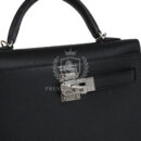 Hermes Kelly Sellier 20 Black Epsom PHW
