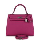 Hermes Kelly Sellier 25 Rose Pourpre Epsom PHW