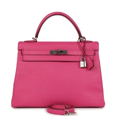 Hermes Kelly Retourne 32 Rose Tyrien Chevre PHW