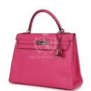 Hermes Kelly Retourne 32 Rose Tyrien Chevre PHW
