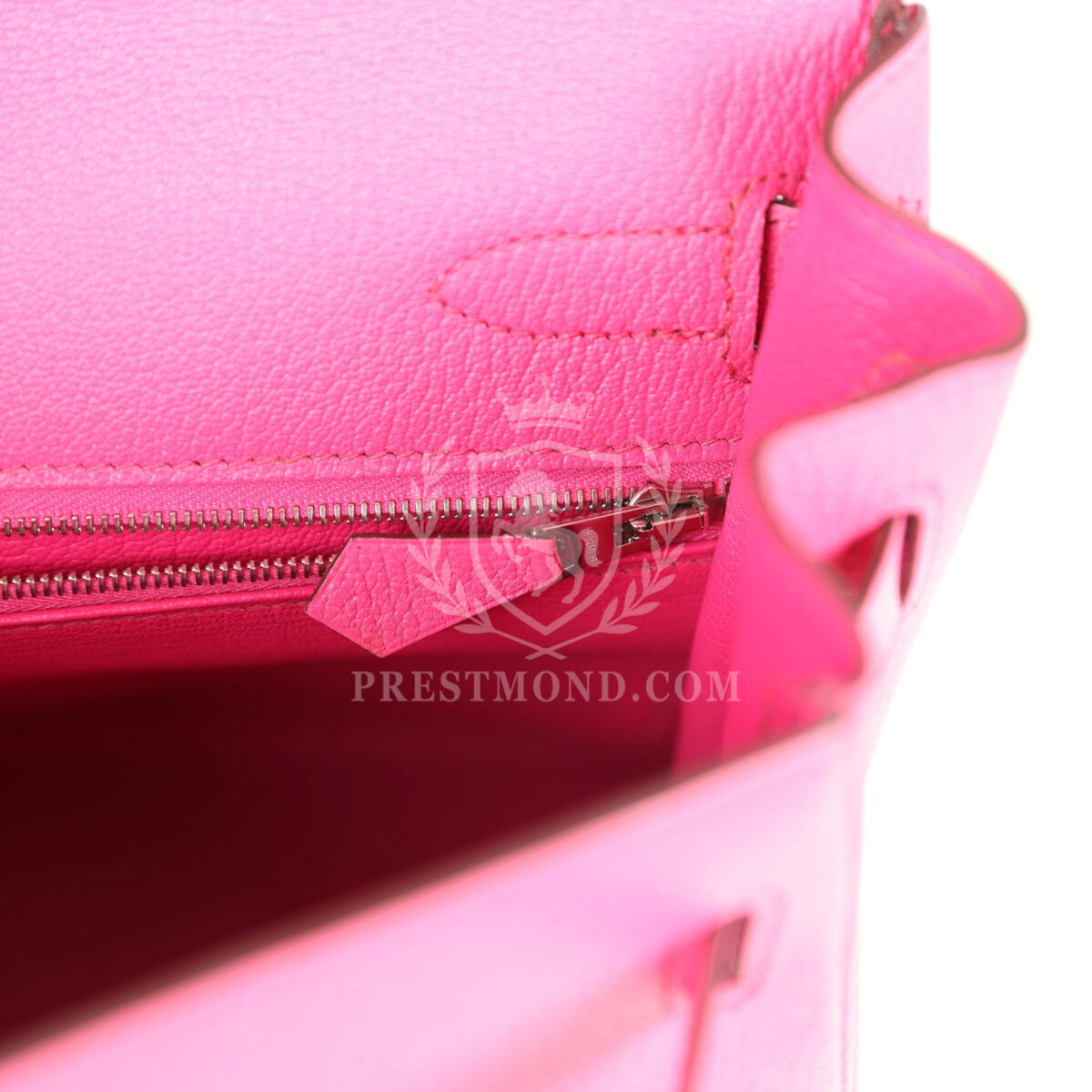 Hermes Kelly Retourne 32 Rose Tyrien Chevre PHW — изображение 9