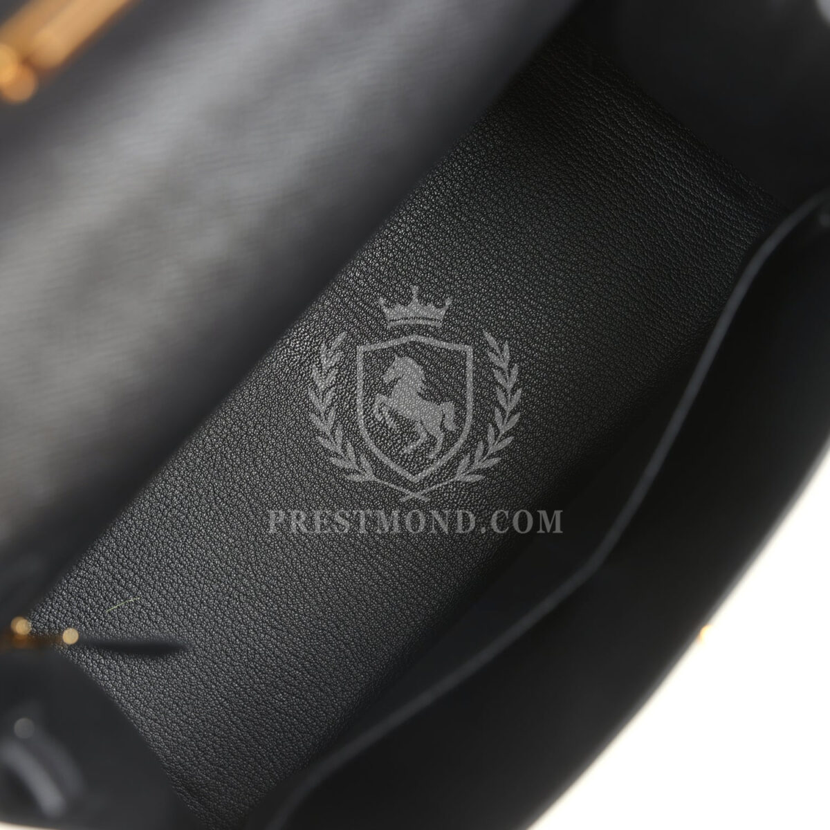 Hermes Kelly Sellier 28 Black Epsom GHW — изображение 8