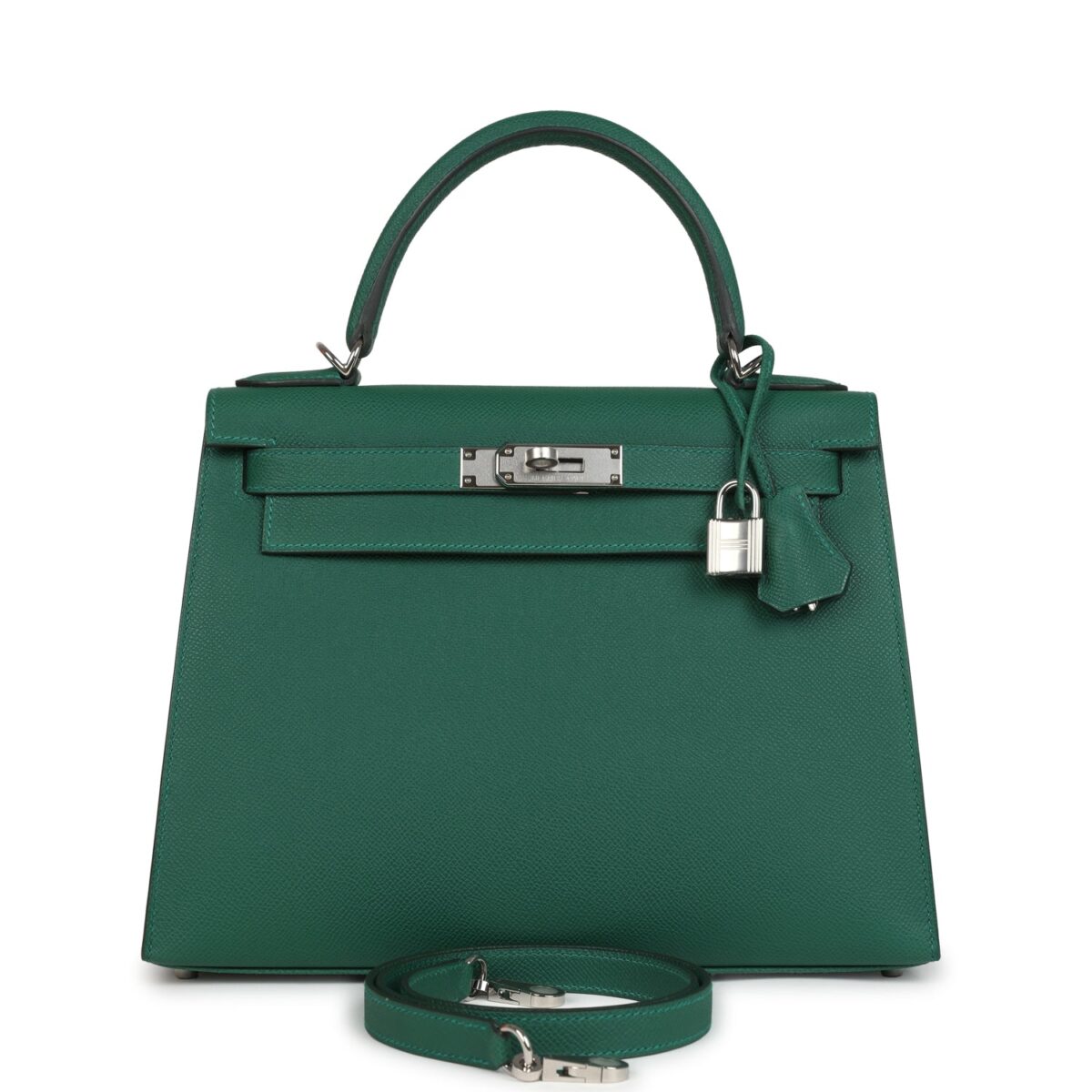 Hermes Kelly Sellier 28 Vert Moyen Epsom PHW