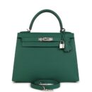Hermes Kelly Sellier 28 Vert Moyen Epsom PHW
