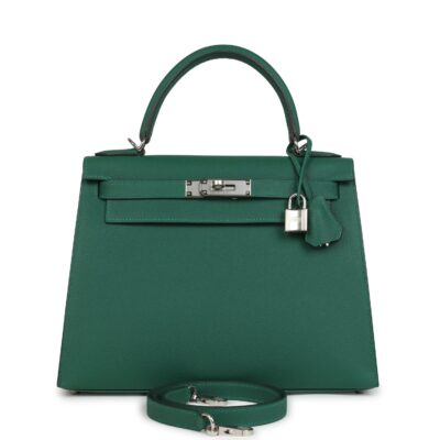Hermes Kelly Sellier 28 Vert Moyen Epsom PHW