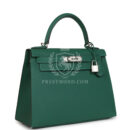 Hermes Kelly Sellier 28 Vert Moyen Epsom PHW