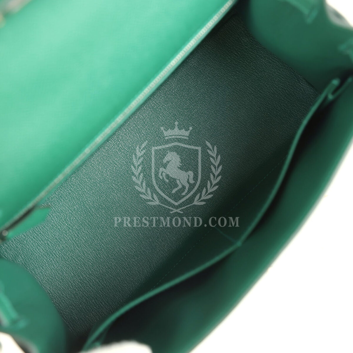 Hermes Kelly Sellier 28 Vert Moyen Epsom PHW — изображение 8