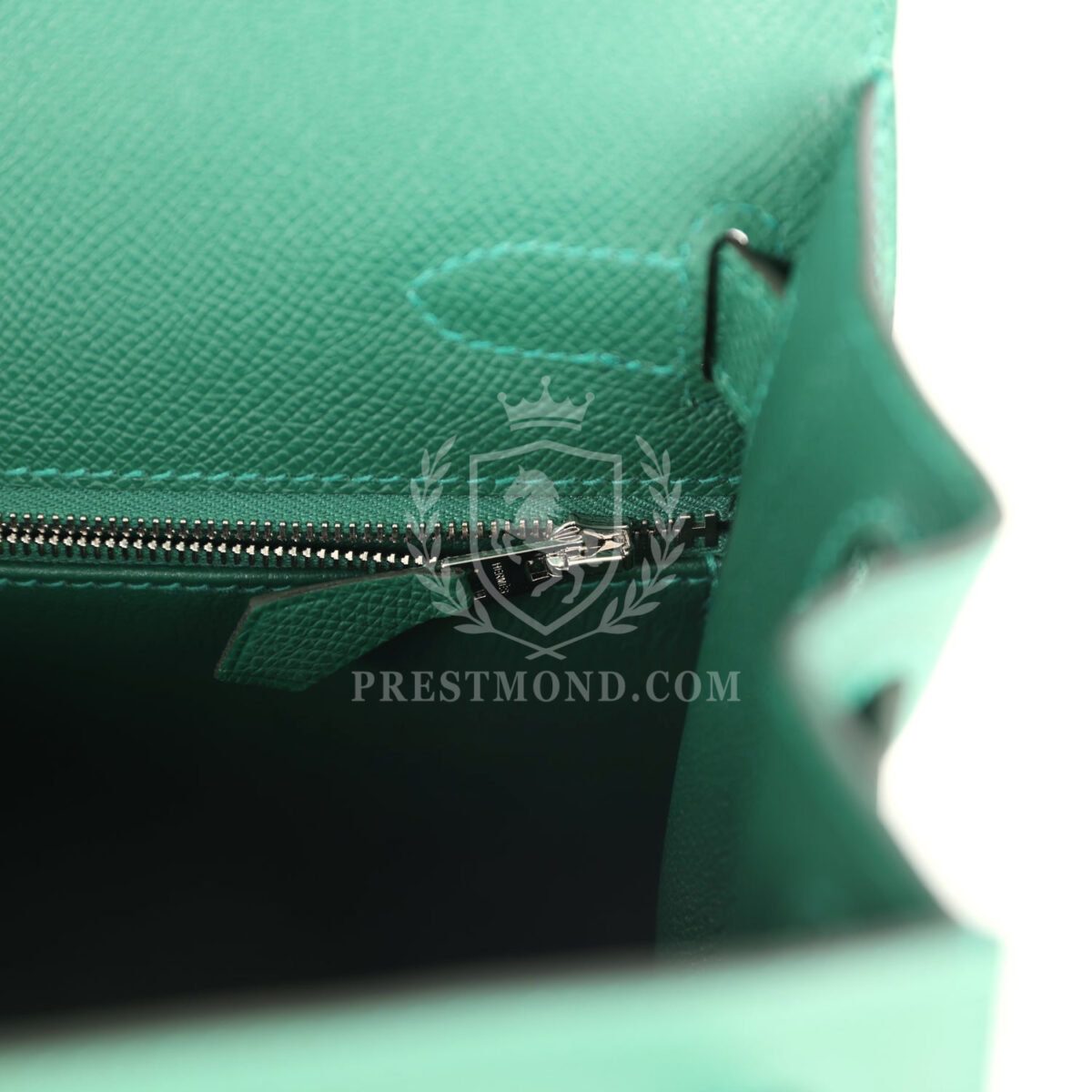 Hermes Kelly Sellier 28 Vert Moyen Epsom PHW — изображение 9