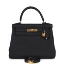 Hermes Kelly Retourne 28 Black Togo GHW