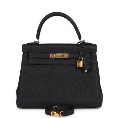 Hermes Kelly Retourne 28 Black Togo GHW