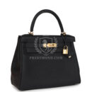 Hermes Kelly Retourne 28 Black Togo GHW