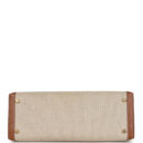 Vintage Hermes Kelly Sellier 32 GHW Courchevel and Ecru-Beige Toile H Canvas GHW