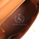 Vintage Hermes Kelly Sellier 32 GHW Courchevel and Ecru-Beige Toile H Canvas GHW