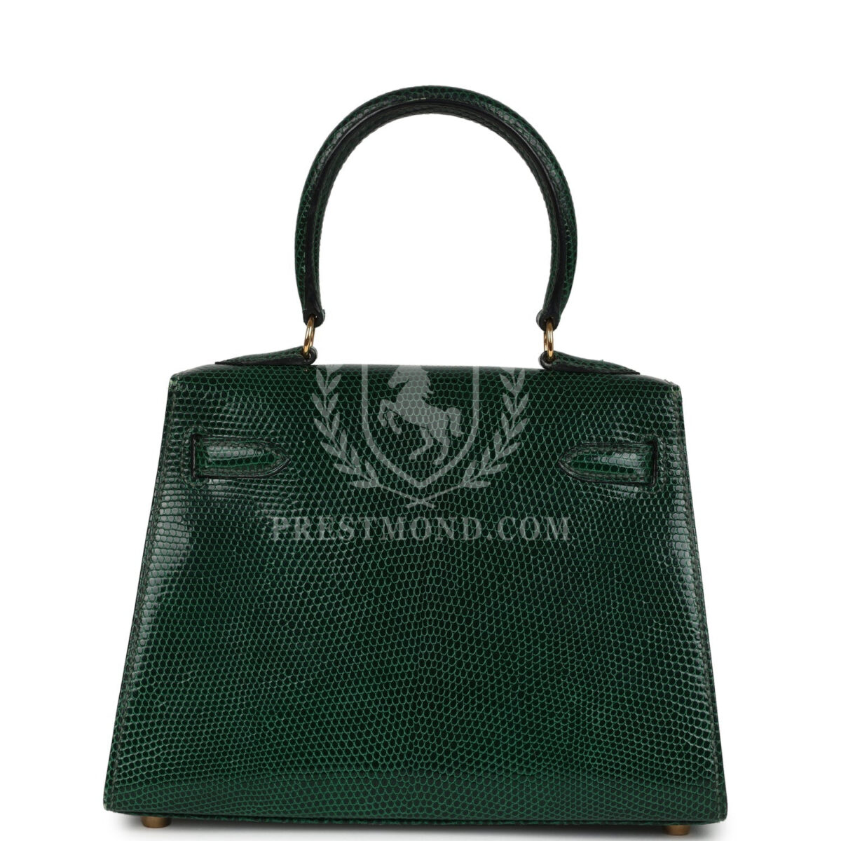Vintage Hermes Kelly Sellier 20 Vert Fonce Varanus Salvator Lizard GHW — изображение 4