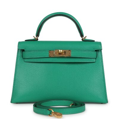 Hermes Kelly Sellier 20 Menthe Chevre Chamkila GHW