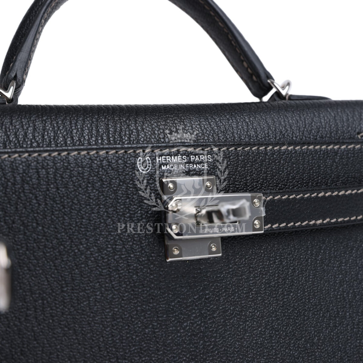 Hermes Special Order (HSS) Kelly Sellier 20 Black Verso Chevre PHW — изображение 7