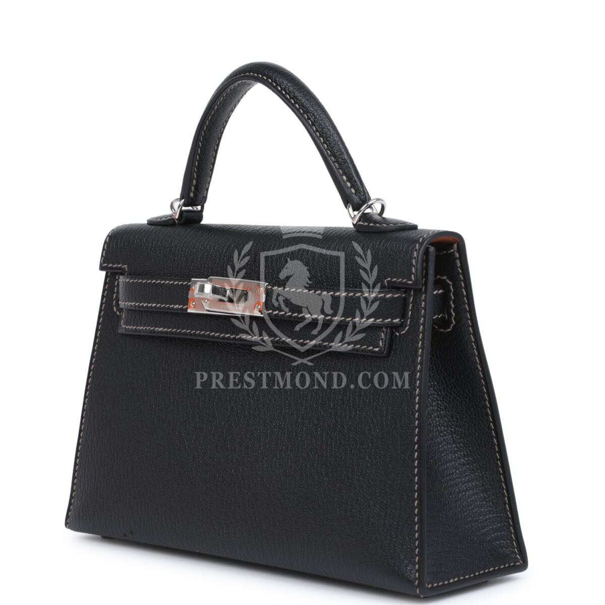 Hermes Special Order (HSS) Kelly Sellier 20 Black Verso Chevre PHW — изображение 5
