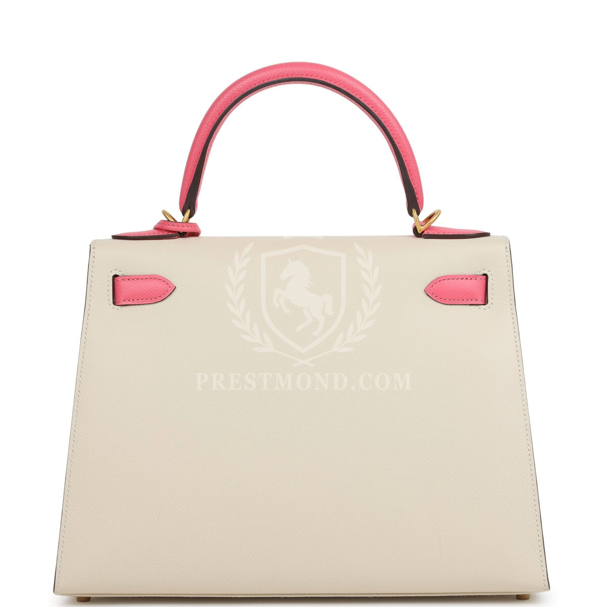 Hermes Special Order (HSS) Kelly Sellier 28 Craie and Rose Azalee Epsom Brushed GHW — изображение 4