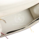 Hermes Special Order (HSS) Kelly Sellier 28 Craie and Rose Azalee Epsom Brushed GHW