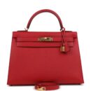 Hermes Kelly Sellier 32 Rouge Casaque Epsom GHW