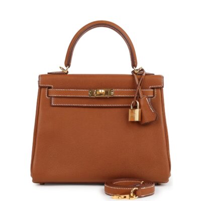Hermes Kelly Retourne 25 Fauve Barenia Faubourg GHW