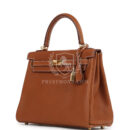 Hermes Kelly Retourne 25 Fauve Barenia Faubourg GHW