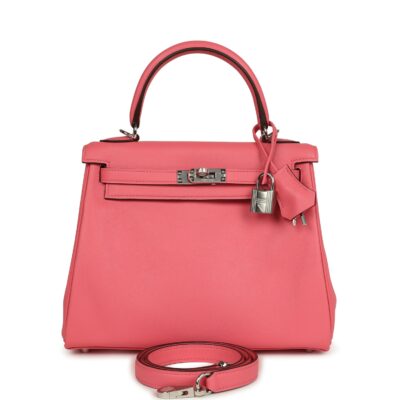 Hermes Kelly Retourne 25 Rose Azalee Swift PHW