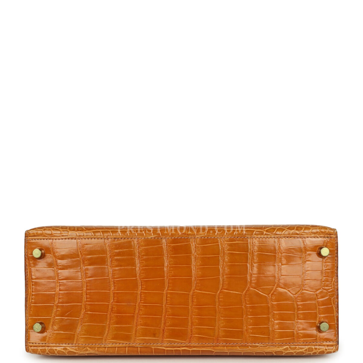Vintage Hermes Kelly Sellier 28 Saffron Porosus Crocodile GHW — изображение 6