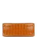 Vintage Hermes Kelly Sellier 28 Saffron Porosus Crocodile GHW
