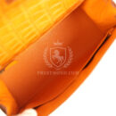 Vintage Hermes Kelly Sellier 28 Saffron Porosus Crocodile GHW