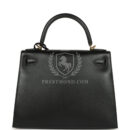 Hermes Kelly Sellier 28 Black Tadelakt GHW